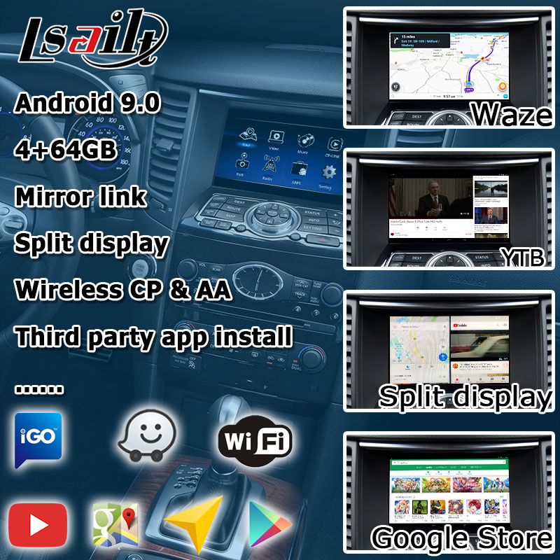 INFINITI QX70 FX35 FX37 HD screen upgrade wireless carplay android auto IT06