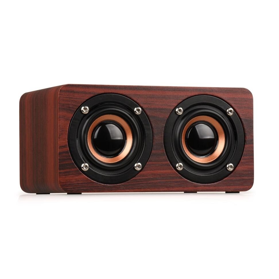 Retro Wood Bluetooth Speaker Wireless Speaker Support AUX TF Card for Smartphone