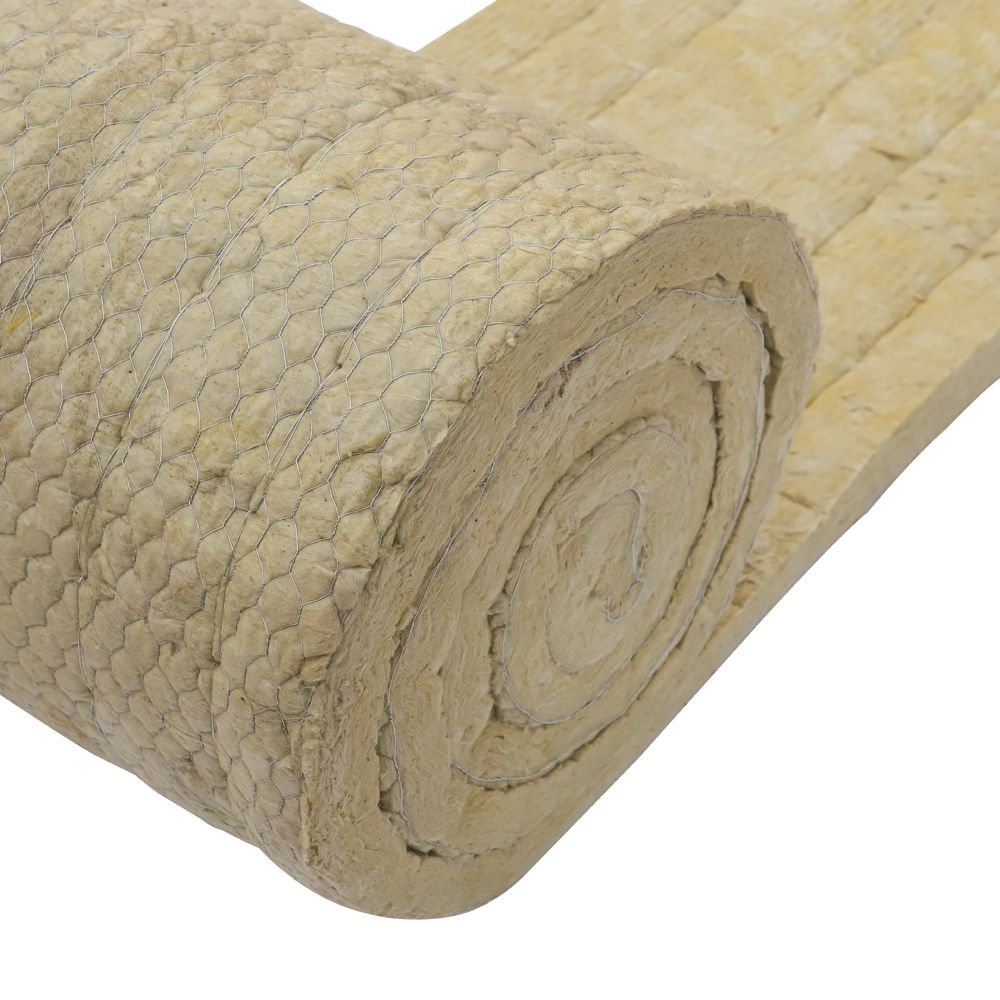 50 mm Insulation Material Mineral Wool Blanket With Wire Steel