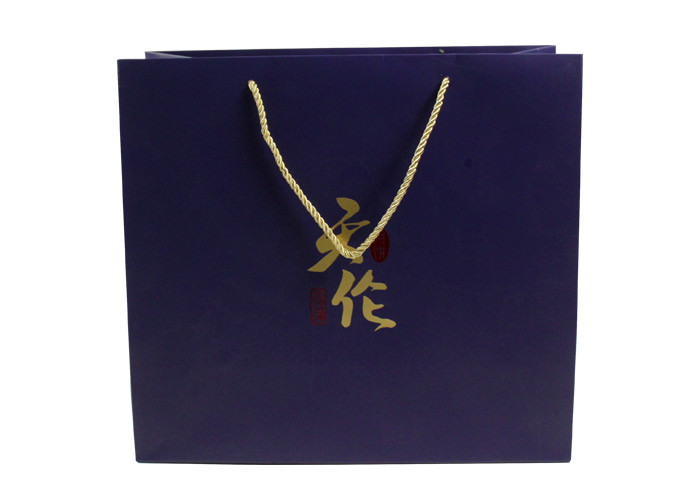 Hot Stamping Paper Bags With Handles 13 inch FSC for Shopping