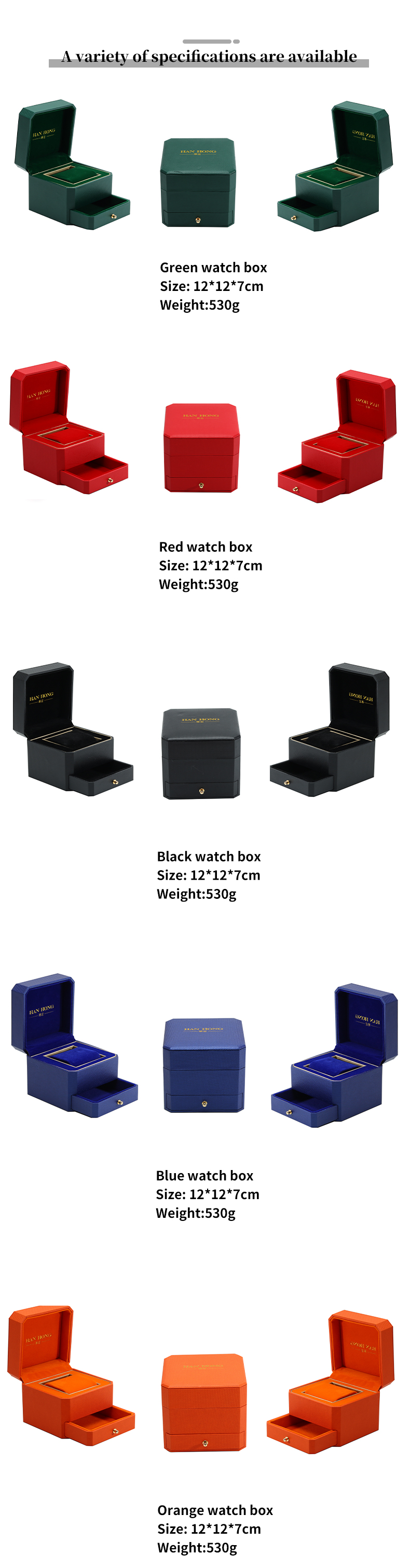 Custom Logo Hard Paper Watch Box Packaging Luxury Storage Organizer With Drawer
