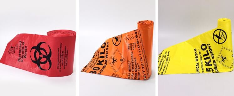 Laboratory Medical biohazard lab plastic specimen transport bag with double pouches, embossed reclosable biohazard speci
