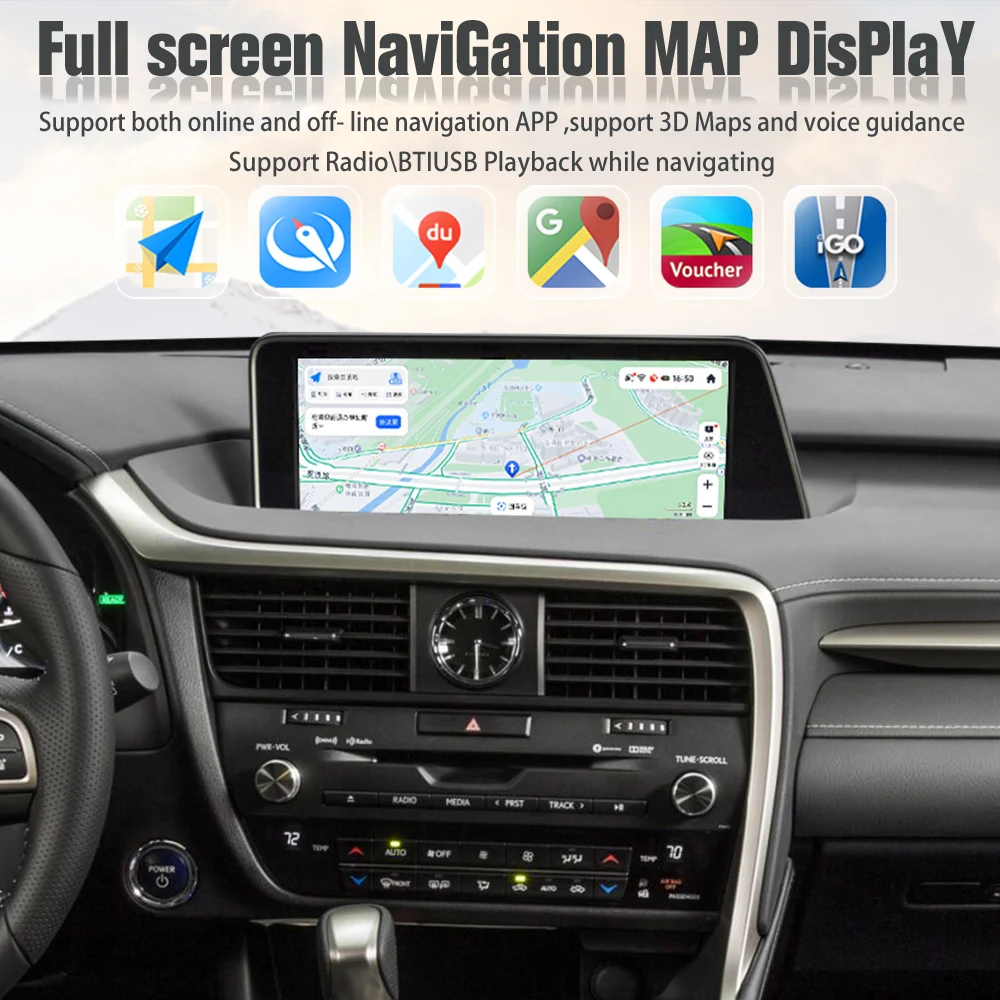 Viknav Car Radio For LEXUS RX RX200 RX350 RX450 (2016-2019) 12.3 inch Auto Vertical Screen wireless Carplay Navigation