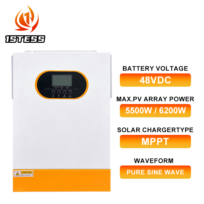 48V 5.5kw Solar Hybrid Inverter RS232+RS485 On/Off Grid Hybrid Inverter 6.2KW