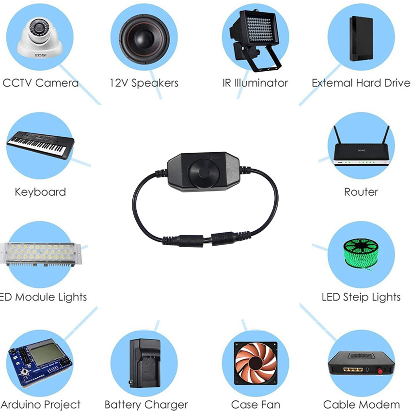 Male Plug Switch Connector Adaptor DC Extension Cable DC Power Cord IP11