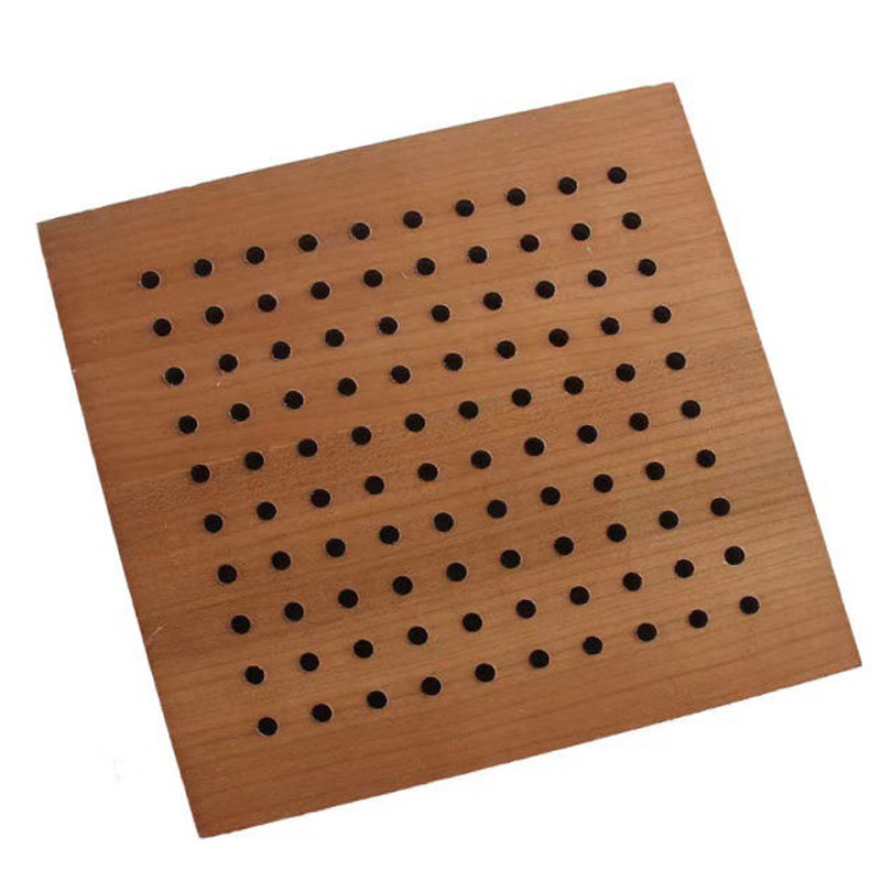 Soundproof Perforated Wood Acoustic Panels Fiberglass Insulation Wooden Board