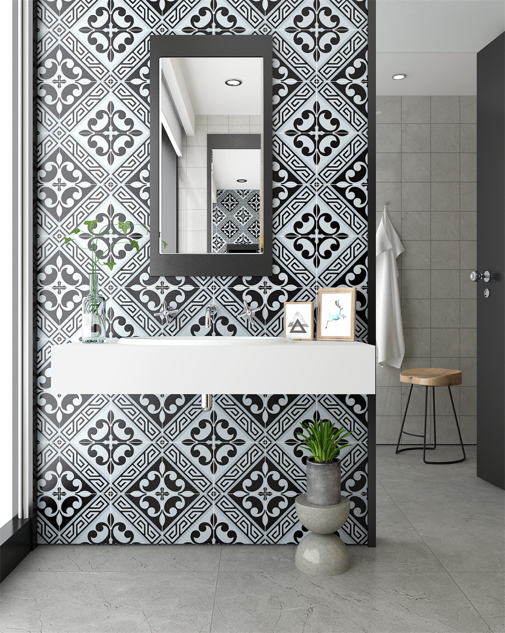 Waterproof 20x20cm Ceramic Rustic Tiles For Bathroom And eco-friendly Tile For Kitchen