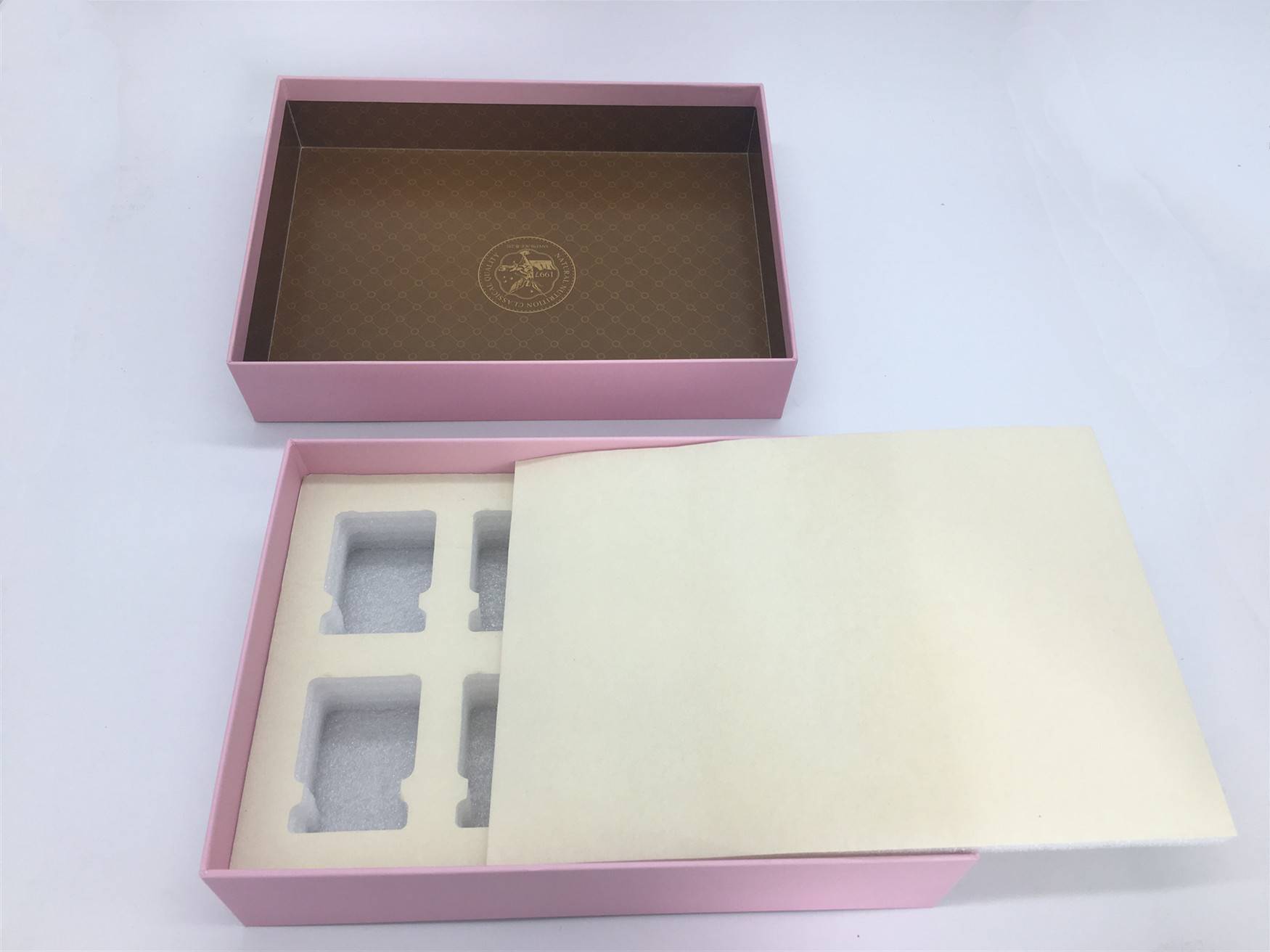 Customized Logo Hot Stamp Paper Gift Bags And Box Set For Gift / Cosmetics