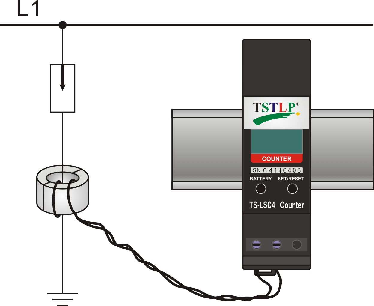 TS-LSC4 Surge Arrester Lightning Surge Counter Flat Inductor / Inductive Loop