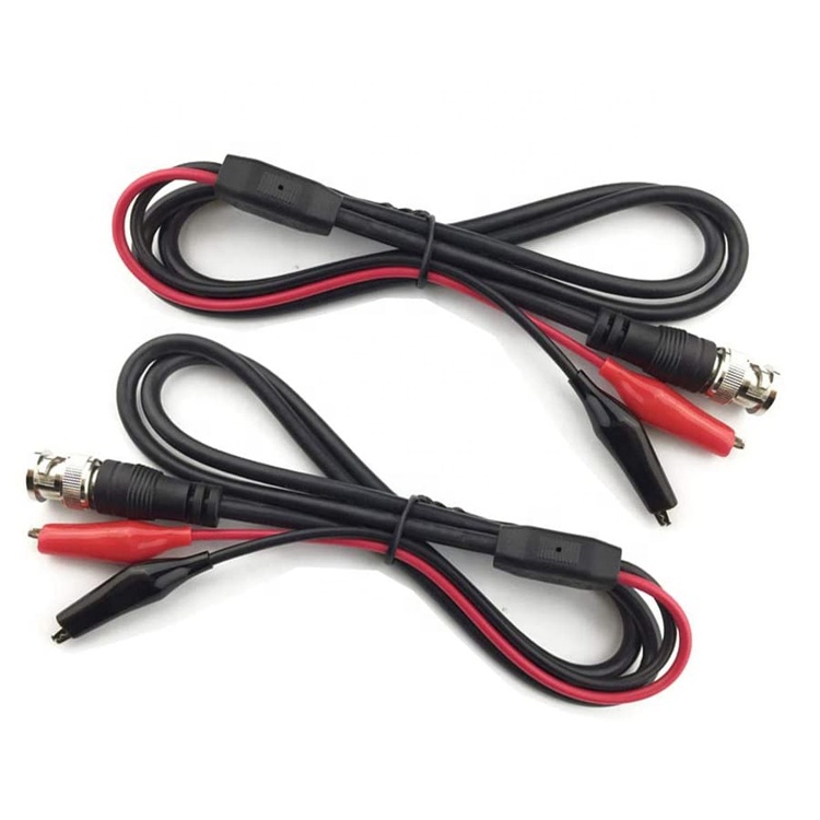 BNC to Dual Alligator Crocodile Clips Test Lead Cable for Oscilloscope CCTV Camera Video