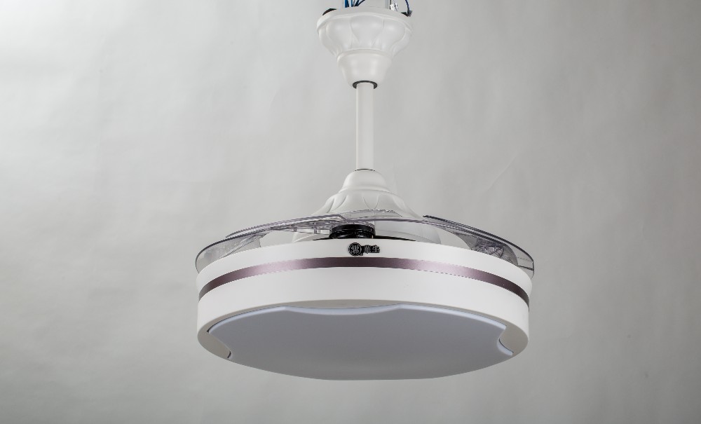 Bladeless 5250lm 70W 42 Inch Retractable Ceiling Fan Light With Remote Control