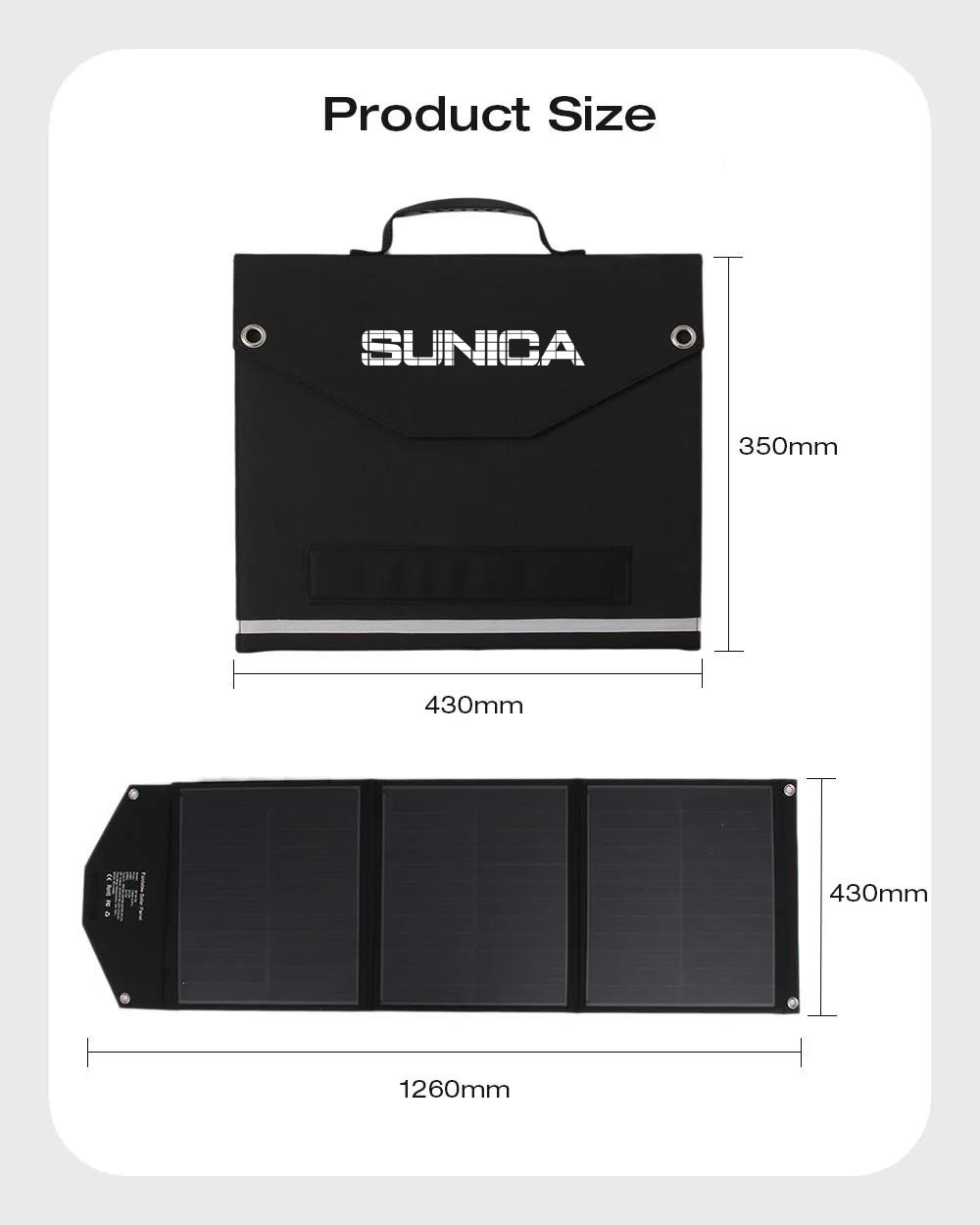 Portable Panels 100W 19V Folding Solar Panel Outside Camping