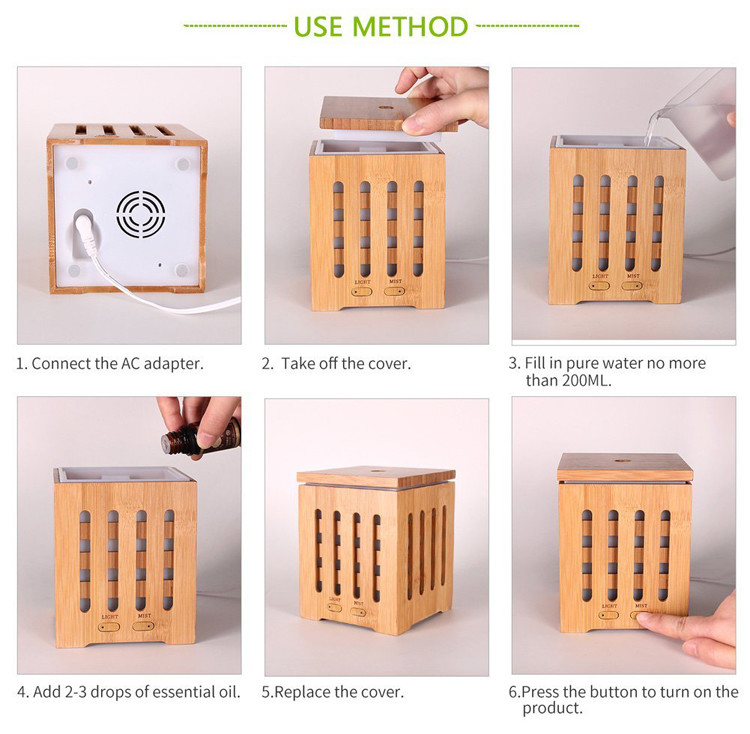 Ultrasonic 200ml Real Bamboo Fragrance Diffuser