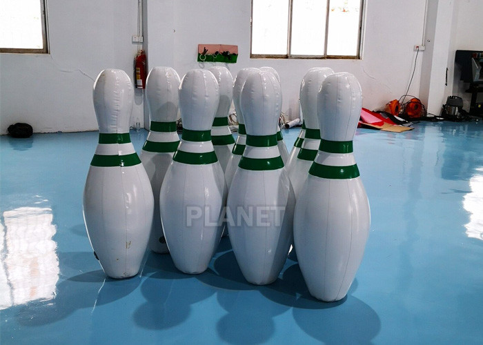 CE PVC Tarpaulins Inflatable Bowling Pins Set Game With Zorb Ball