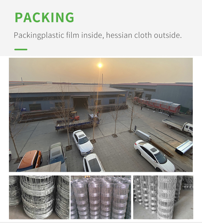 High Quality Farming Wire Mesh Fence Vestock Wire Grassland Fence Electro Galvanized Cattle Fence For Animals