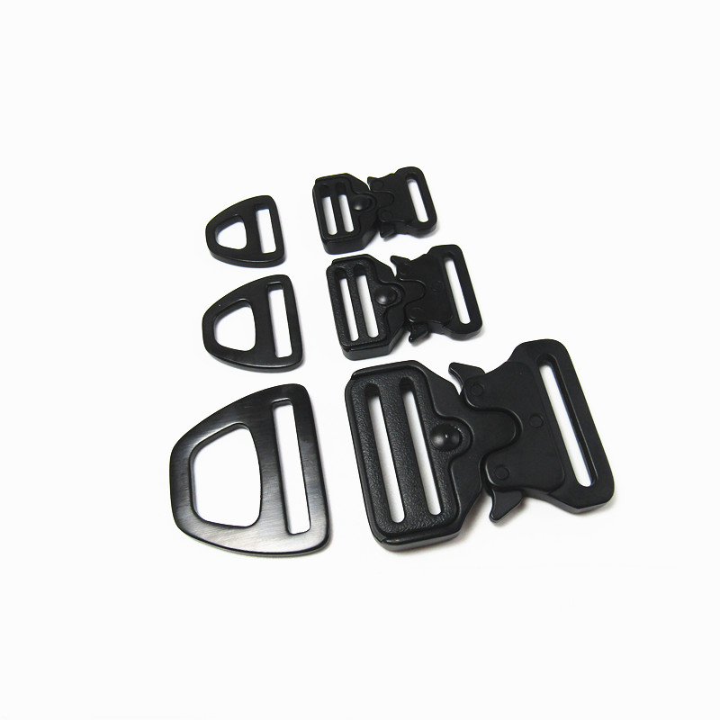 20mm/25mm/38mm Black Adjustable Metal Tactical Quick Release Buckle /Triangle Buckle Sets For Pet Accessories