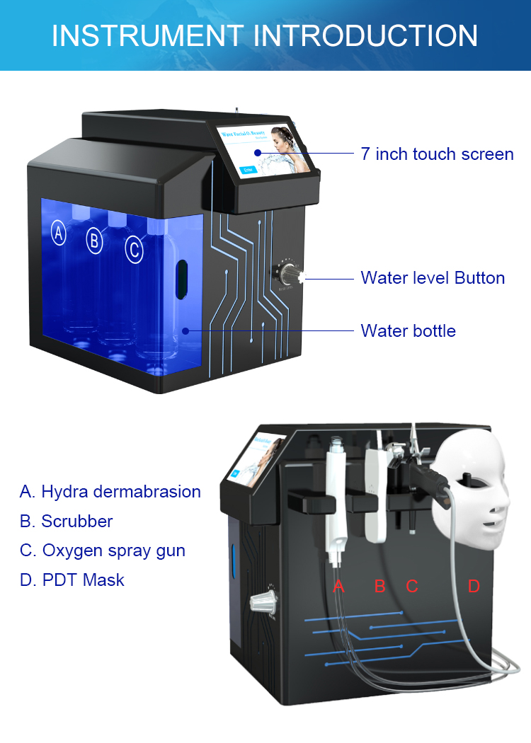 Home Facial Microderm Beauty Therapy Machine Acne Scar Treatment 7 Inch Screen