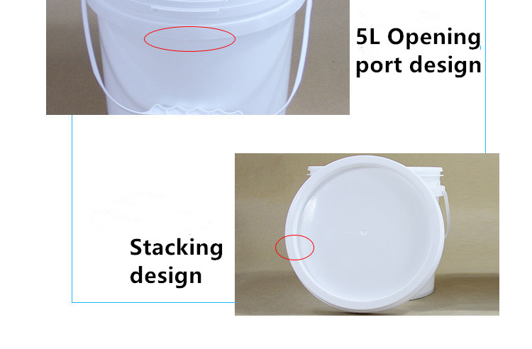 Eco-friendly Plastic Bucket With Handle for 1 Gallon Washing Powder Detergent Storage