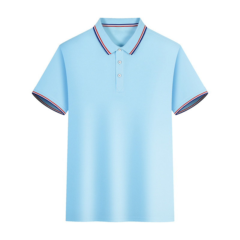 S To XXXXL Polyester Lapel Polo Shirt Young Business Men's Short Sleeve T Shirt