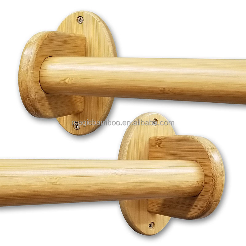 BAMBOO Towel Rack Wall Mount for Team Customers in Bathroom Kitchen Studio Spa Shower