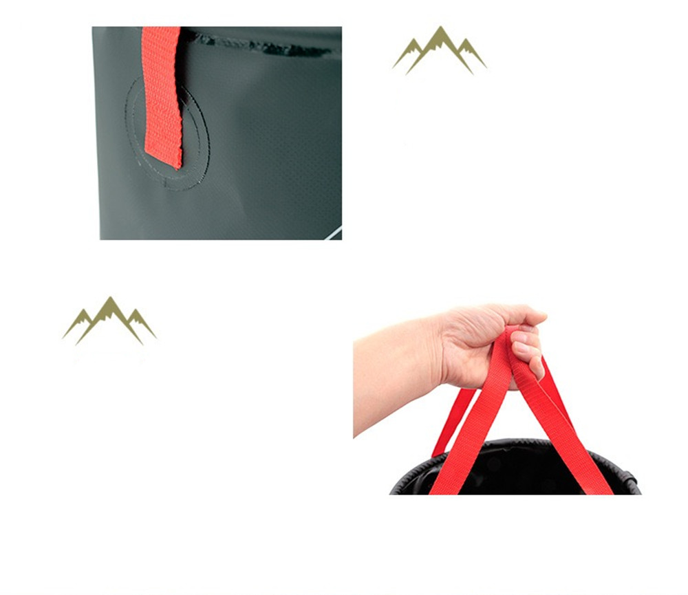 500d PVC Coated Fabric 20L Outdoor Camping Fishing Folding Bucket Car Cleaning Bucket
