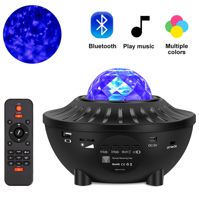 Remote Control DC5V 6W LED Touch Desk Lamp Star Projector Night Light With Music