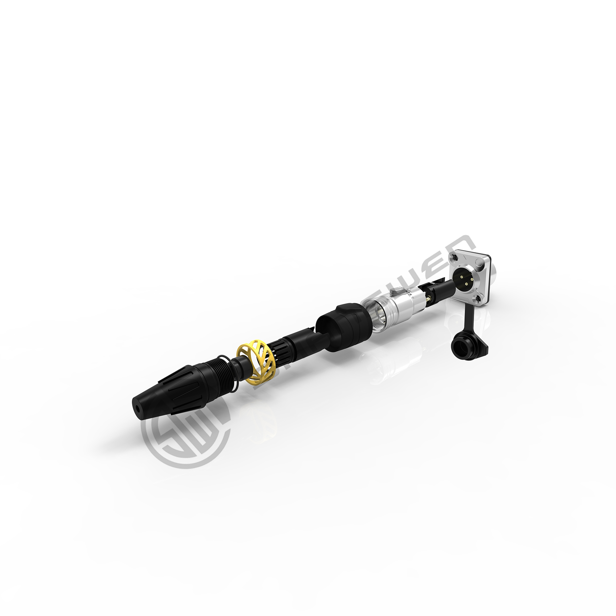 16A Wire XLR Connector 3 Pin Waterproof Ip65 Female Plug Outdoor