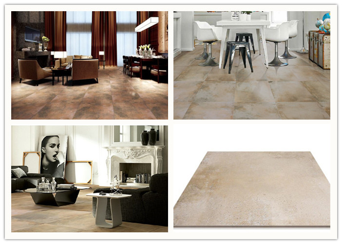 Yellow Accidental Colouring Travertine Porcelain Tile , 32x32 Porcelain Tile
