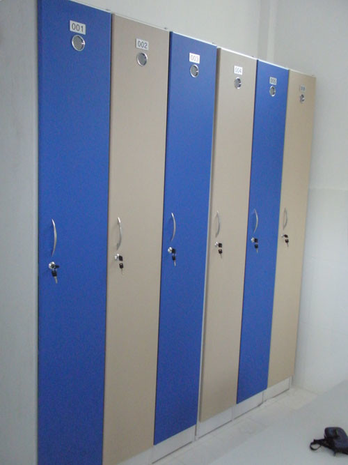 Single Tier Lockers PVC Material , Gray Cabinet Commercial Gym Lockers