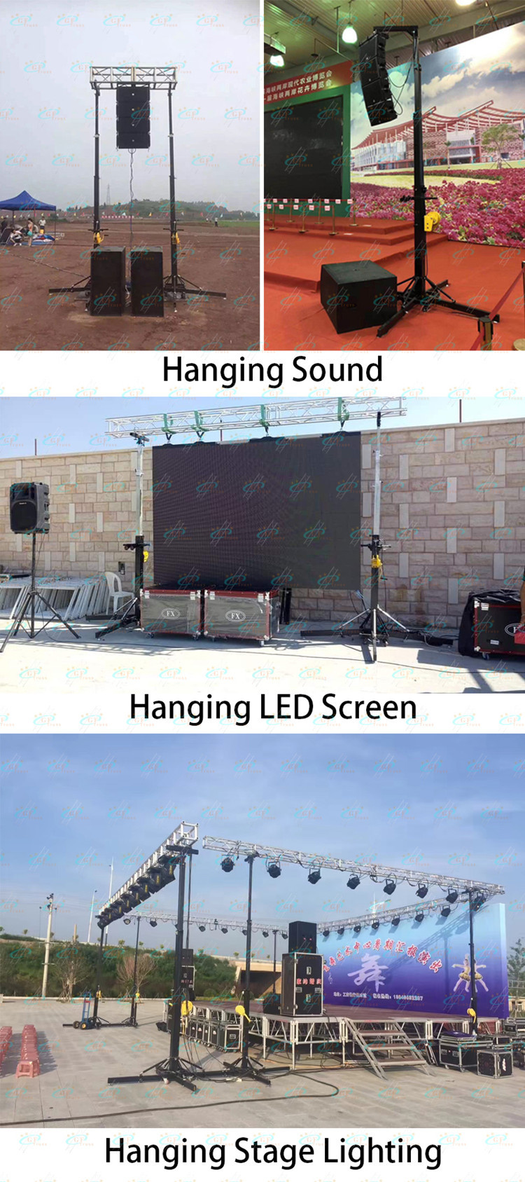 Stand Speaker Line Array Truss For Event Lighting Aluminum Truss