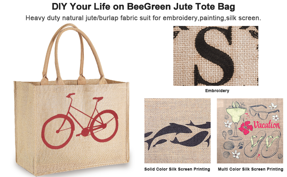 Burlap Tote Bag