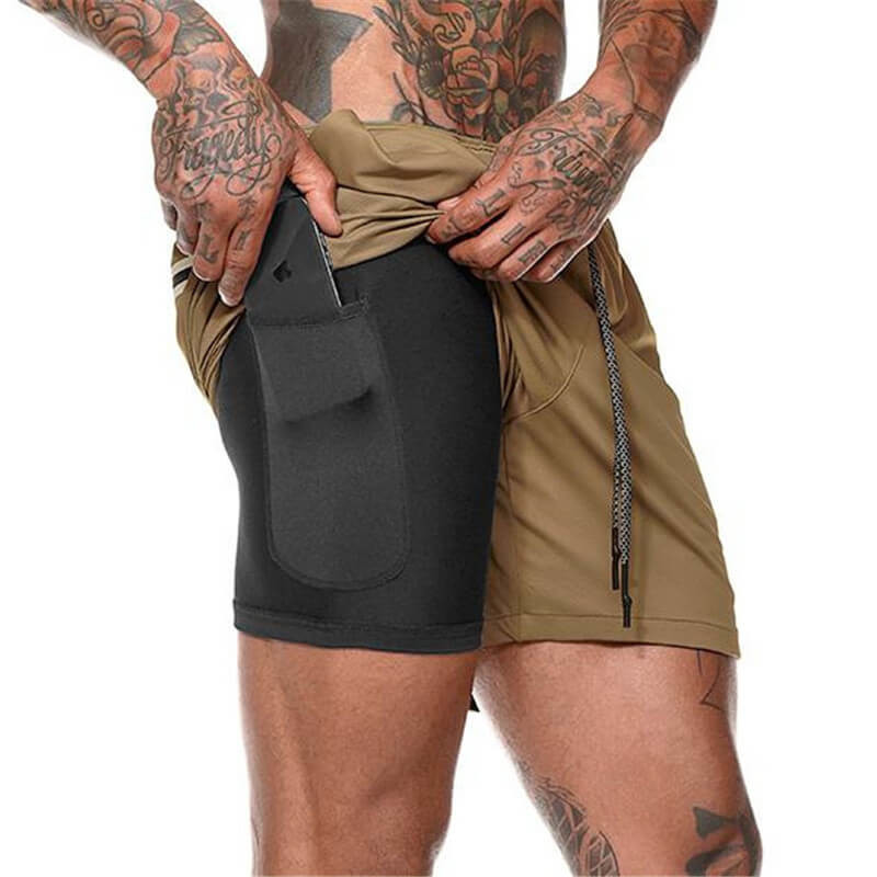 Double Deck Running Wear , Quick Dry Shorts Joyord Brand Machine Washable