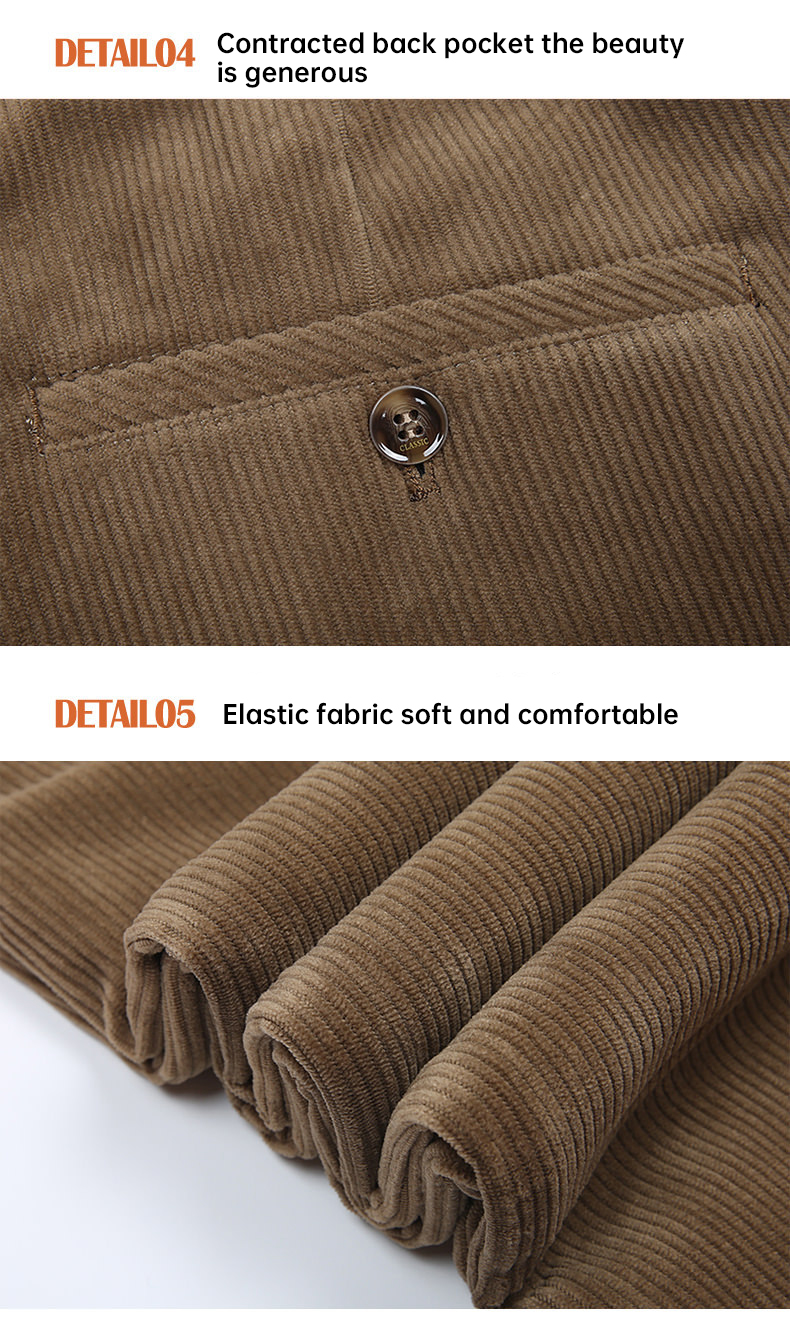 Autumn and Winter Casual Pants Plus Fleece Warm Winter Corduroy Thickened Loose Men Trousers
