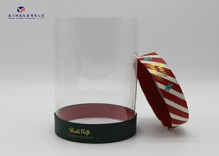 Reusable Clear Plastic Cylinder Packaging Tube Customized Design Hard Paper Covers
