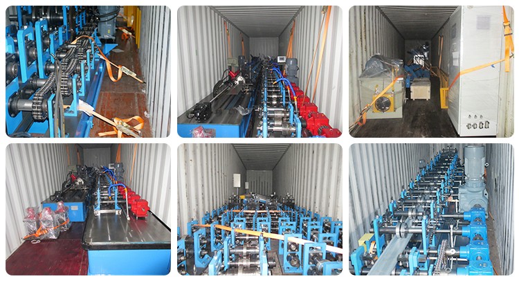 0.9mm GI Steel Door Frame Making Machine With Fly Saw Cutting System