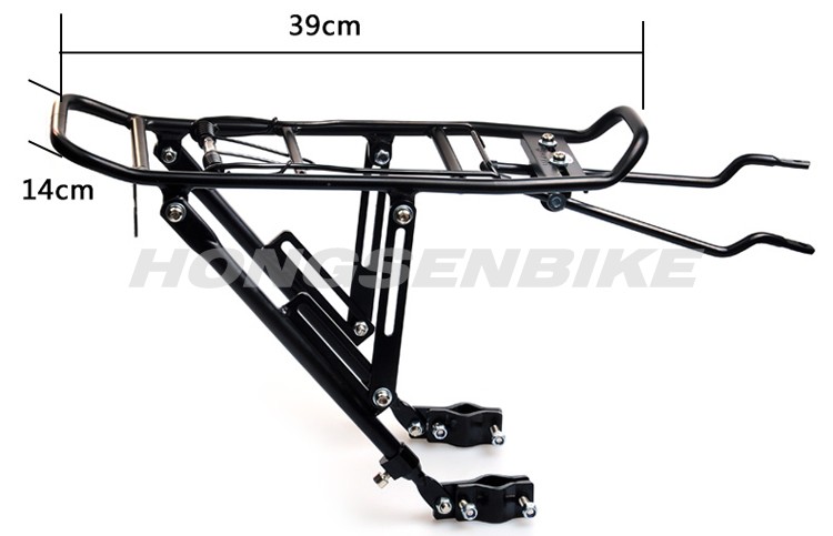 Adjustable universal road/mountain bicycle rear carrier/storage