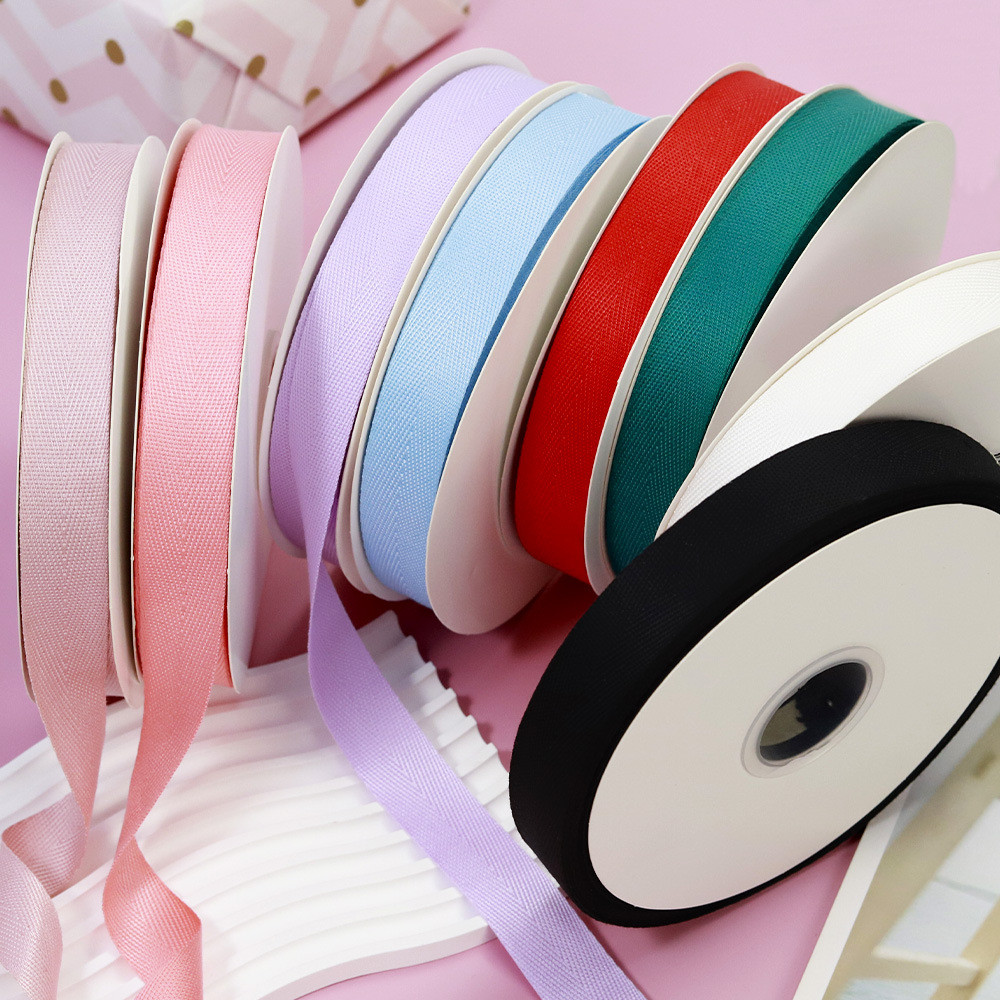 2.5cm Regradable Ribbon Gift Packing Tencel Ribbon Herringbone Ribbon