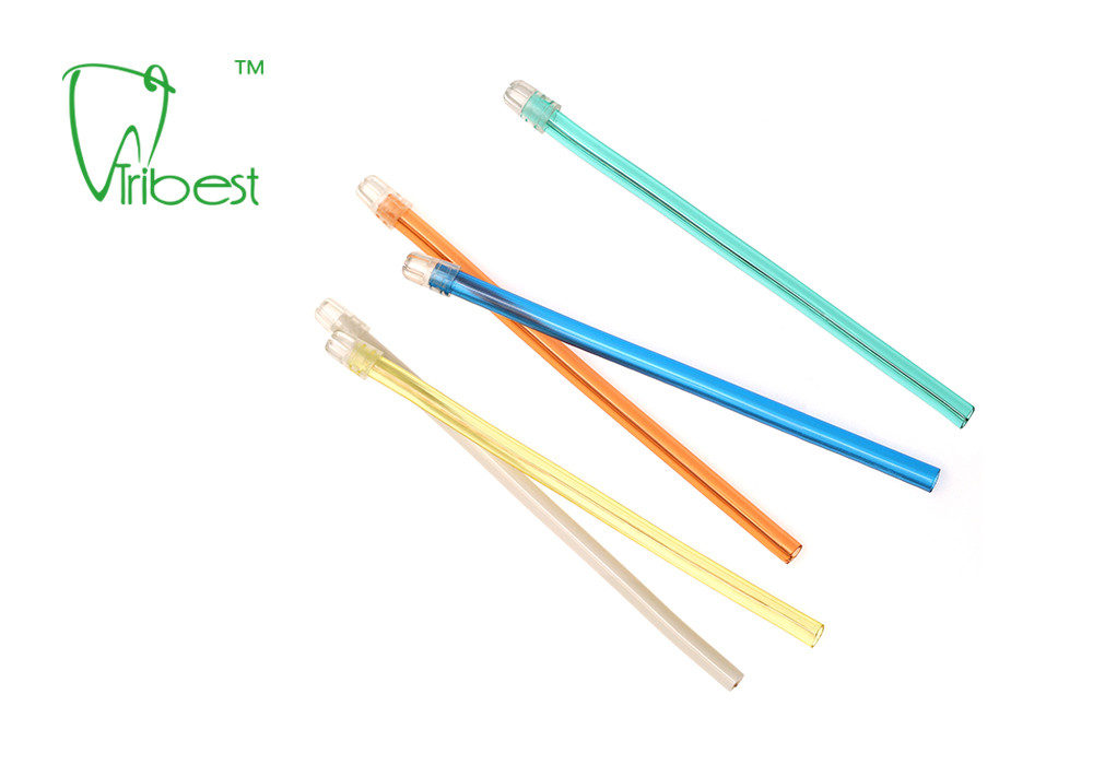 Clear Body Colorful PVC Dental Suction Tip Disposable Saliva Ejector