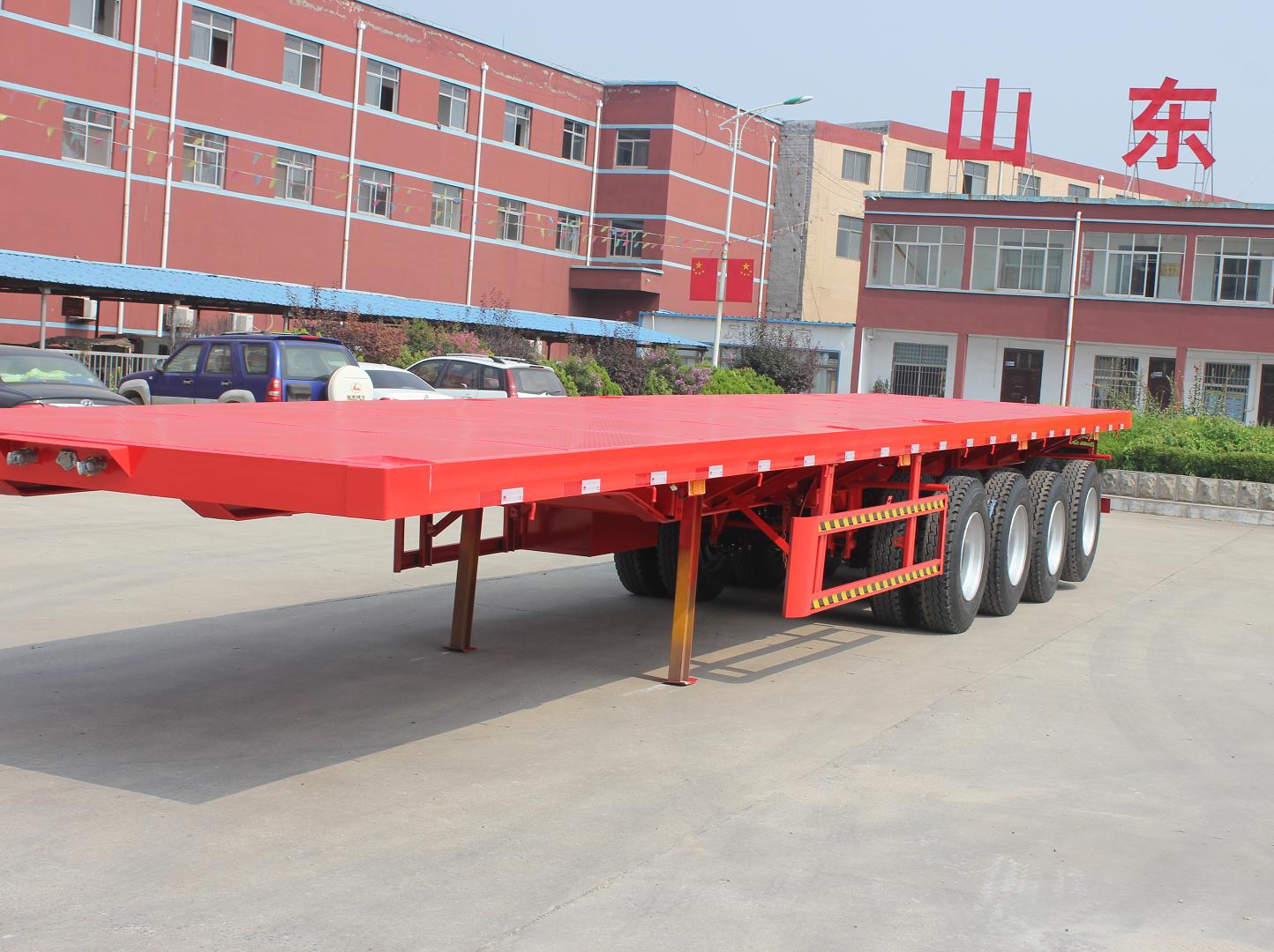 40ft Container Platform Flatbed Semi-Trailer with Front Wall in Heavy Duty Design