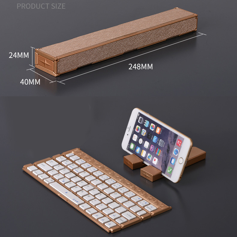 Single Item Folding Bluetooth Keyboard 180mAh Li - Ion Battery With Stand Holder