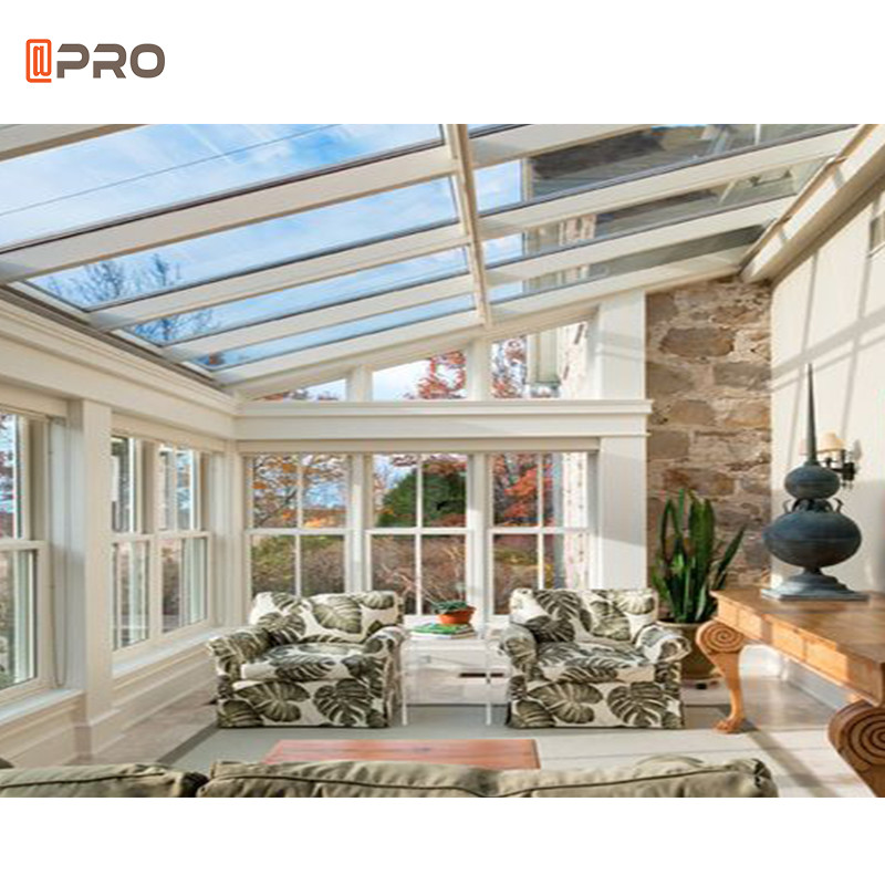 Double Layer Glass Florida Room Aluminium Frame For Plastic Pvc Four Season Sunroom