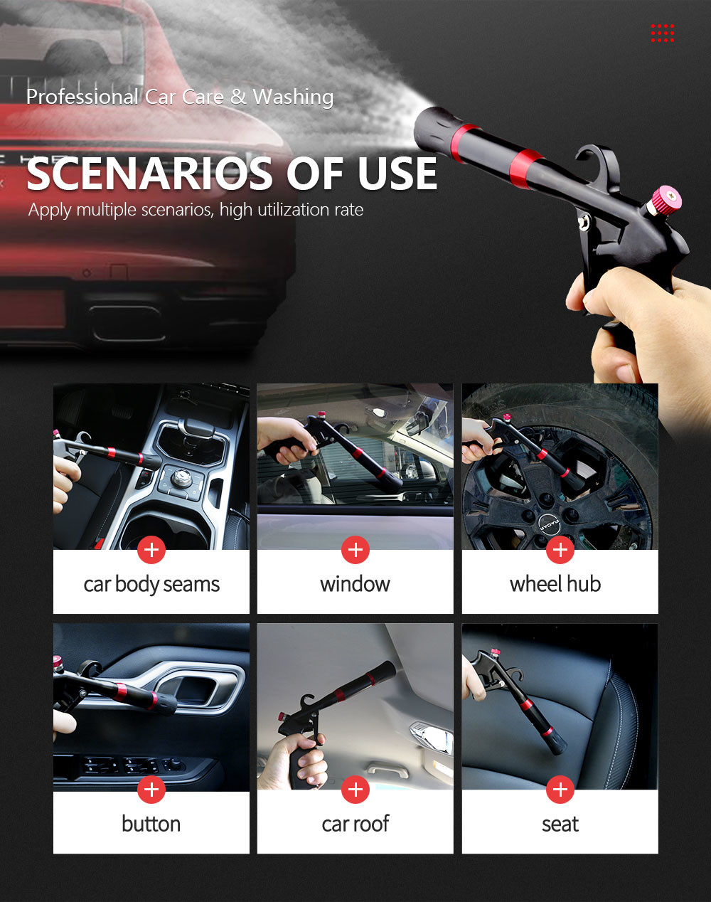 High Power Black Dry Tornador Car Foam Cannon With ISO-9001 Certification
