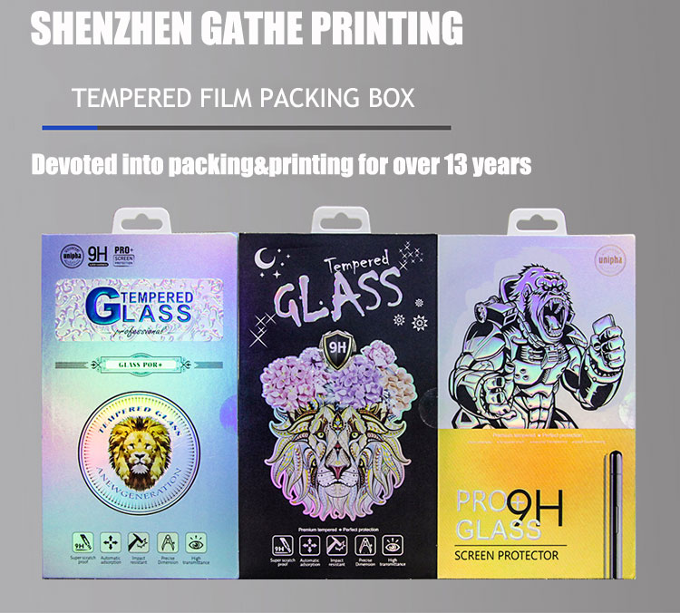 Offset CMYK Kraft Paper Envelope Packaging Tempered Glass Box
