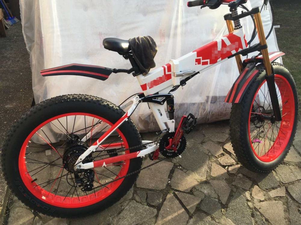 Full Suspension Fat Tire E Bike Folding Electric Mountain 350w 48v RICH BIT 018