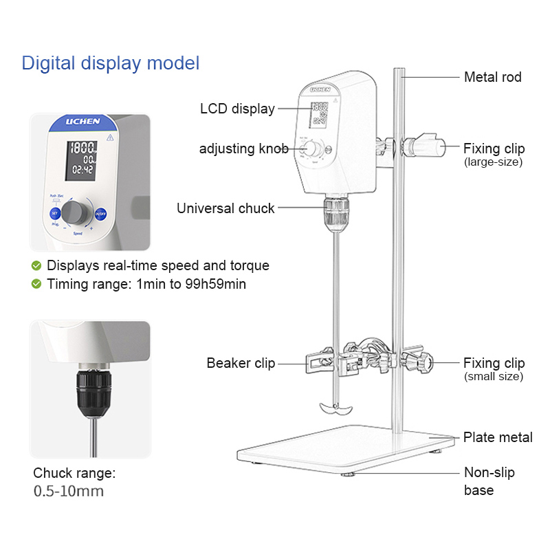 Laboratory Agitator for Mixing and Stirring Low Medium and High Viscosity Liquids