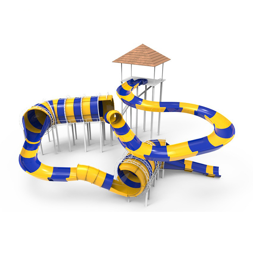Wide Aqua Park Slide Commercial Fiberglass Python Water Slide 15m Height