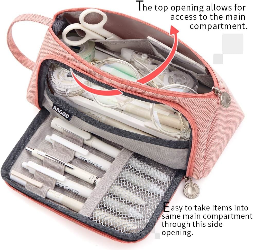 EASTHILL Big Capacity Pencil Case Pouch Pen Case Simple Stationery Bag School College Office Organizer for Teens Girls