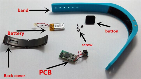 China Market of Electronic Smart Bluetooth Wristband Pedometer