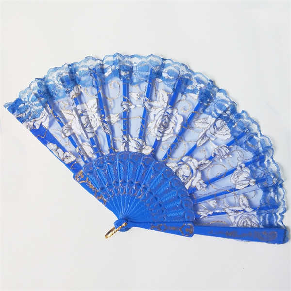 23*42cm Elegant Foldable Hand Fans Rose Pattern Plastic Lace Hand Fan