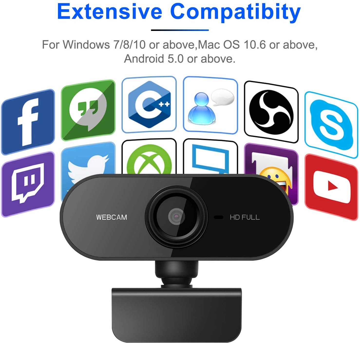 USB Free Drive Plug 2 Megapixel Web Camera 5V 30FPS Fixed Focus Full Hd 1080p